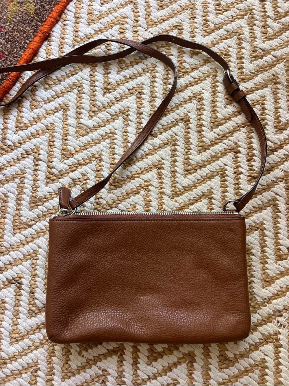 Coach Brown Pebbled Leather Crossbody Bag - Picture 3 of 9